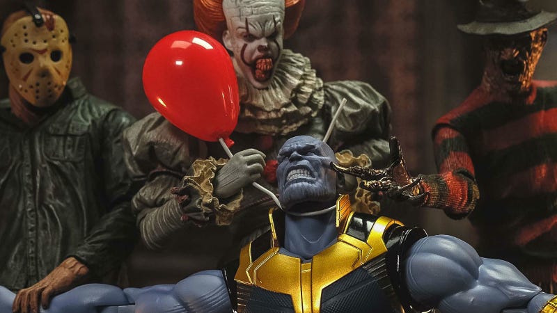 Horror Icons Defeat Marvel S Thanos In An Action Figure Mashup