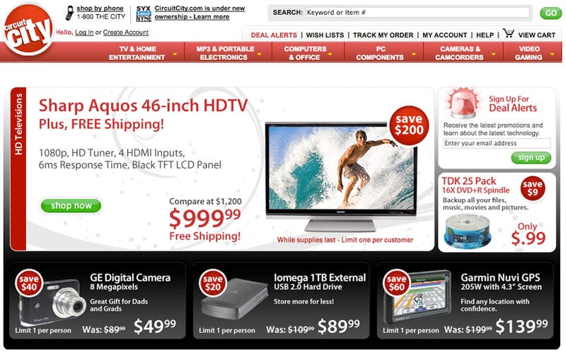 Illustration for article titled It's Alive: CircuitCity.com Retail Site Is Online
