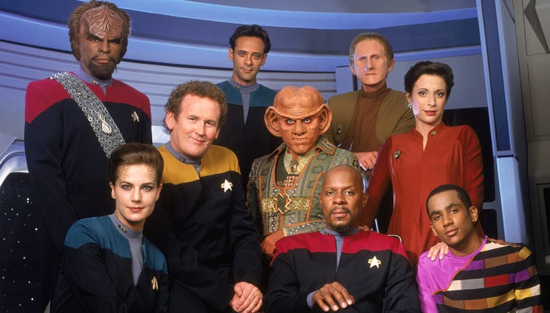 The main cast members of Deep Space Nine