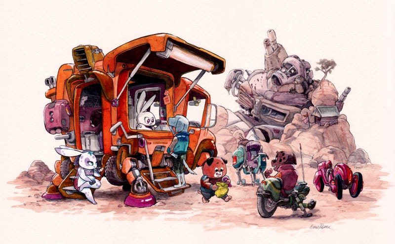 Illustration for article titled These Cartoon Animals Are The Most Adorable Mech Pilots In The Universe