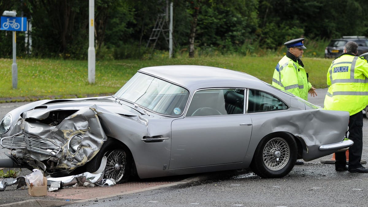james bond style aston martin db5 totaled