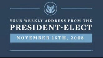Illustration for article titled We Interrupt This Jezebel Broadcast To Bring You President-Elect Barack Obama's Weekly Address