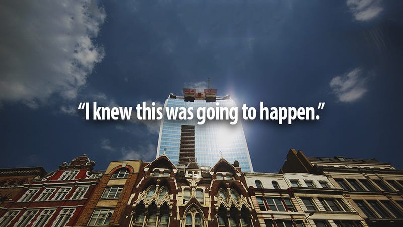 Illustration for article titled "Death Ray" Architect Blames His Car-Melting Skyscraper on Sunny Days