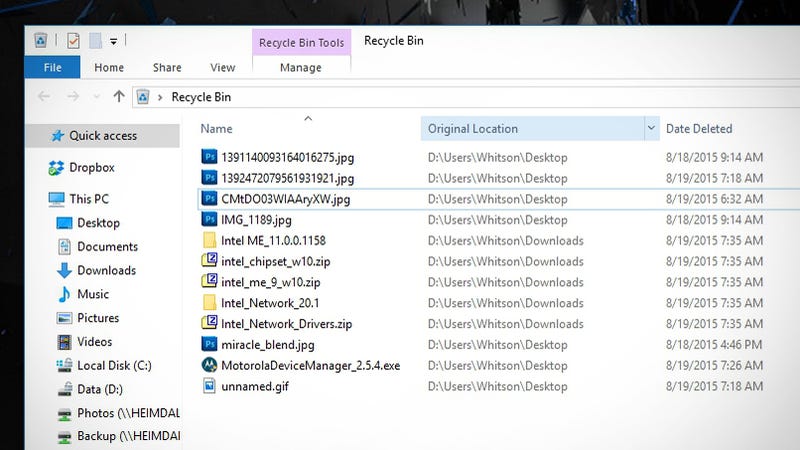 How To See The Original Path Of A File In The Recycle Bin Super User