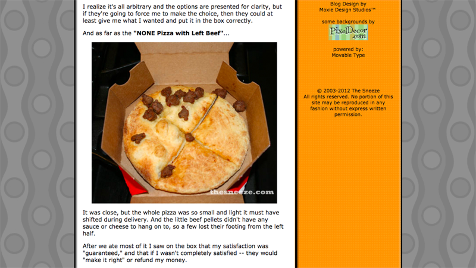Reflections on the 10th Anniversary of None Pizza With Left Beef