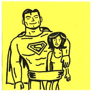 Illustration for article titled Post-it Comic Reveals the Perils of Catching Lois Lane on the Rebound
