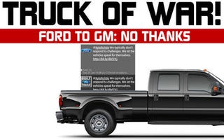 Illustration for article titled Ford Say "Truck No" To GM Tug-Of-War Challenge