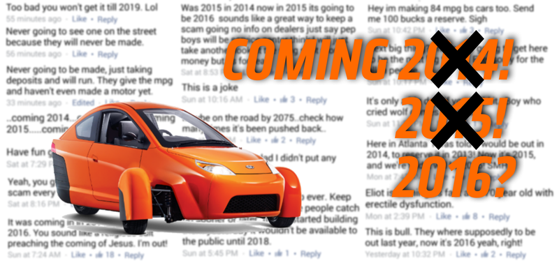 Illustration for article titled Elio Motors Pushed Its Release Date Back A Year And People Are Pissed