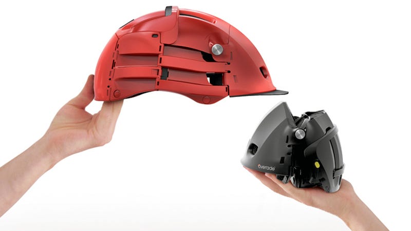 Illustration for article titled This Folding Bike Helmet Is an Urban Cyclist's Dream Come True