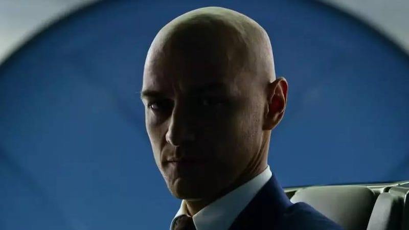 Illustration for article titled Watch Patrick Stewart Watch James McAvoy Shave His Own Head for X-Men: Apocalypse