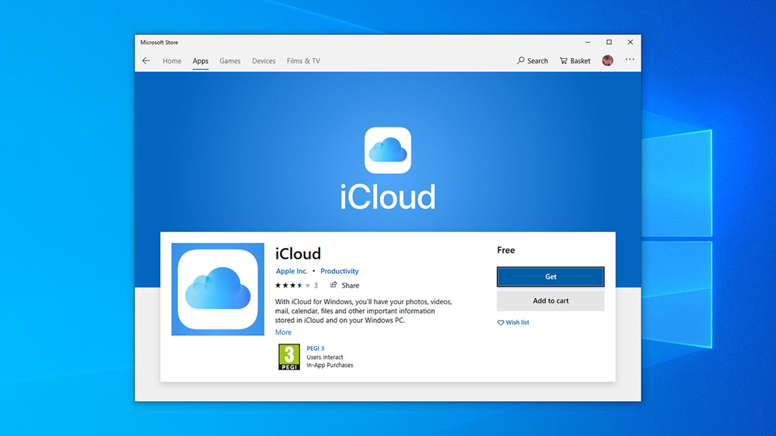 download icloud app windows 10