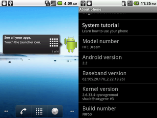 Illustration for article titled Test Build of Android 2.2 Froyo Running on T-Mobile G1 & myTouch 3G