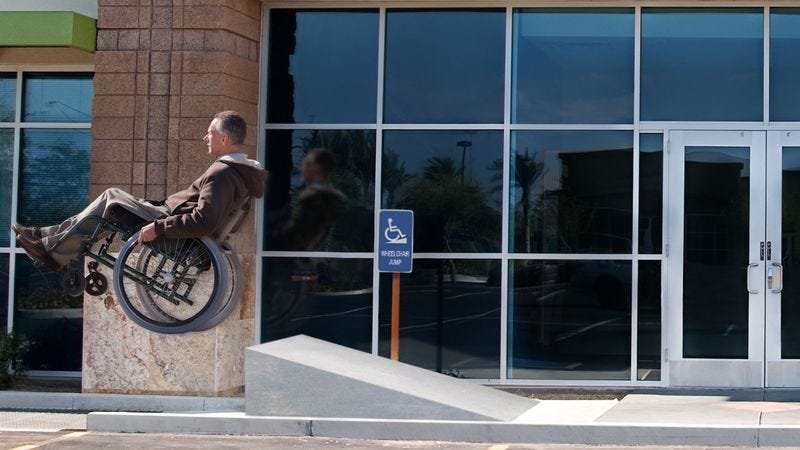 Illustration for article titled Federal Court Ruling Requires Private Businesses To Install Handicapped-Accessible Wheelchair Jumps