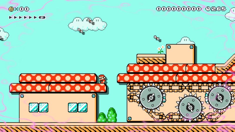 Illustration for article titled A Mario Maker Level Where Mario Has Post-War PTSD