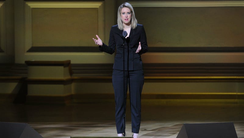 Elizabeth Holmes accepts The Entrepreneur award at the 25th Annual Glamour Women of the Year Awards at Carnegie Hall in November 2015. Photo via AP.
