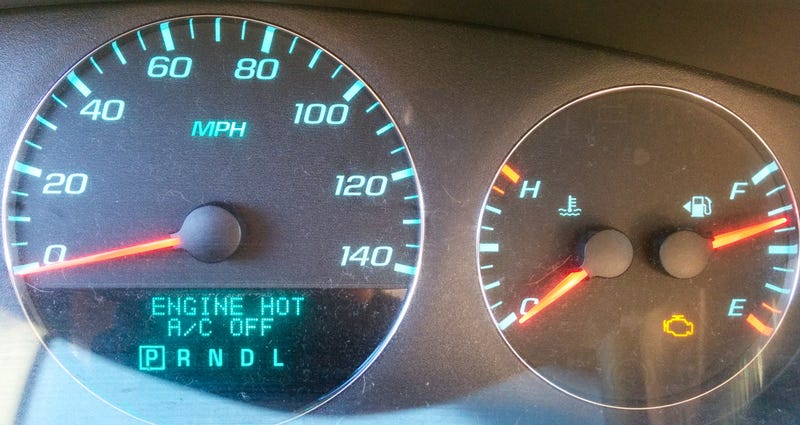 ENGINE HOT, but temp gauge sitting on the zero peg.