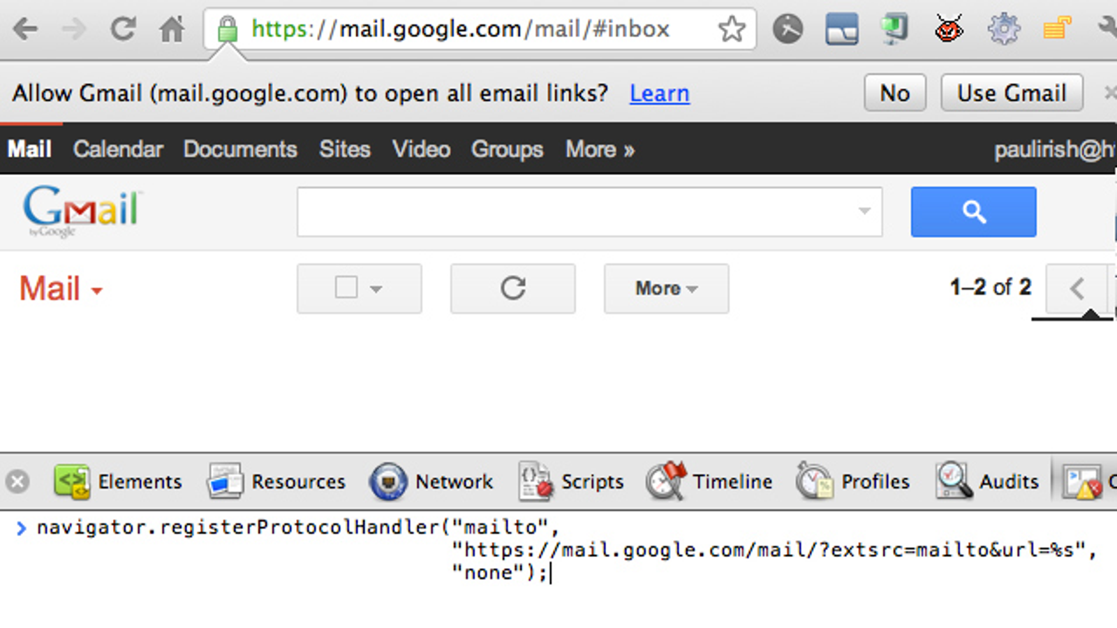 mac set default email to gmail