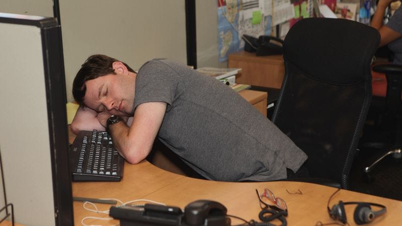 Illustration for article titled New Study Finds Americans Need 6 Hours Of Sleep At Work