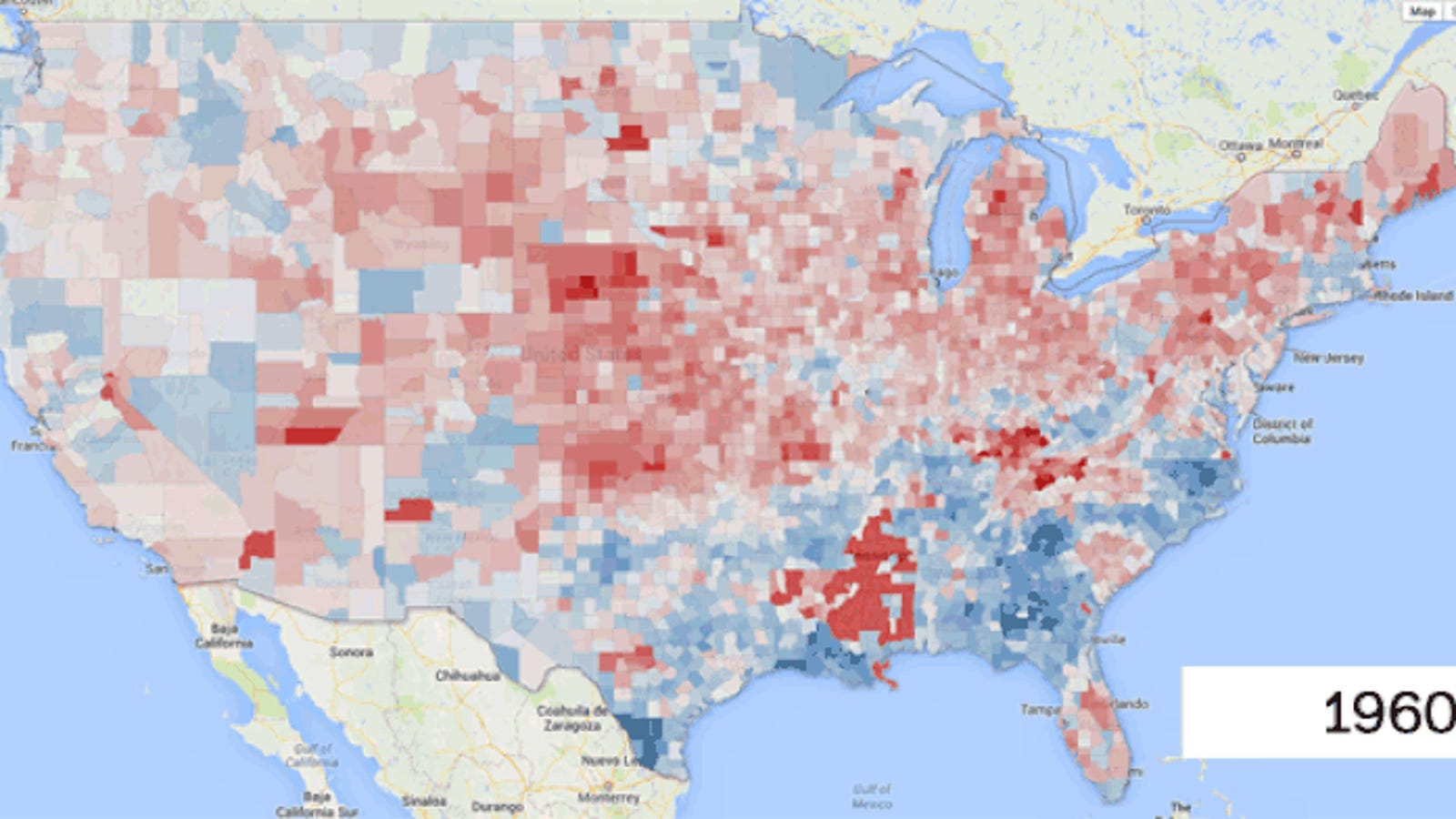 50 Years Of U.S. Political Polarization In One Gif