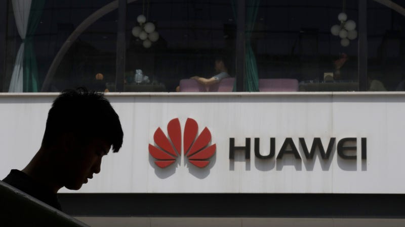 A Huawei logo in Beijing.