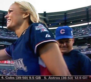 Illustration for article titled Andy Richter Keeps An Eye On Jennie Finch's Backstop