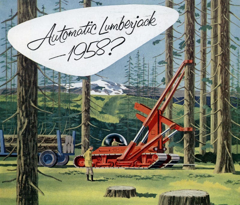 Illustration for article titled The Automatic Lumberjack of the Future