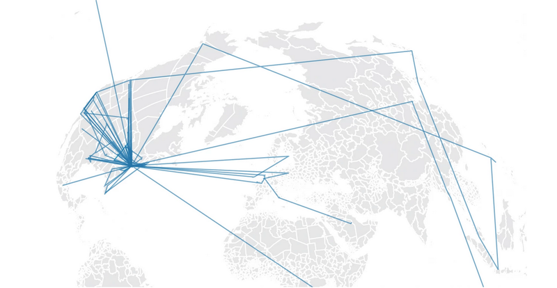 Illustration for article titled A Year of Presidential Travel, Mapped