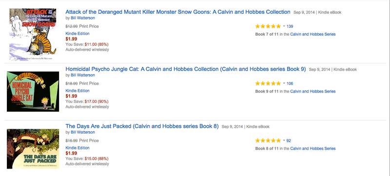 Illustration for article titled Every Title in the Calvin and Hobbes Kindle Library Is $2 Right Now