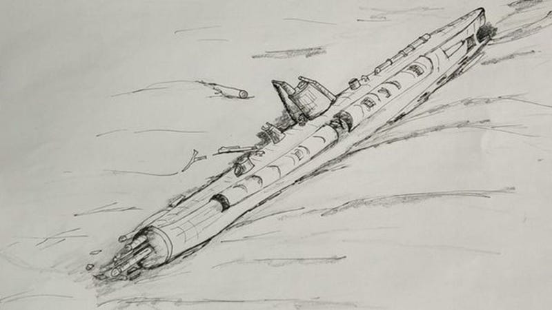 inside submarine drawing
