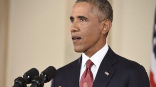 President Barack Obama delivers a prime-time address from the Cross Hall of the White House Sept. 10, 2014, in Washington, D.C.Saul Loeb-Pool/Getty Images