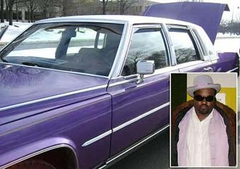 Illustration for article titled Mister Oldskool's Purple Cadillac Proves Unsuccesful As Inconspicuous Getaway Vehicle