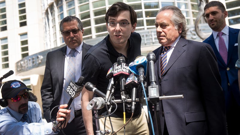 The only mic that will be handed to Shkreli for the foreseeable future. (Photo: Drew Angerer/Getty Images)