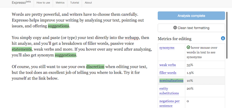 Expresso Analyzes Your Writing to Weed Out Unnecessary Words