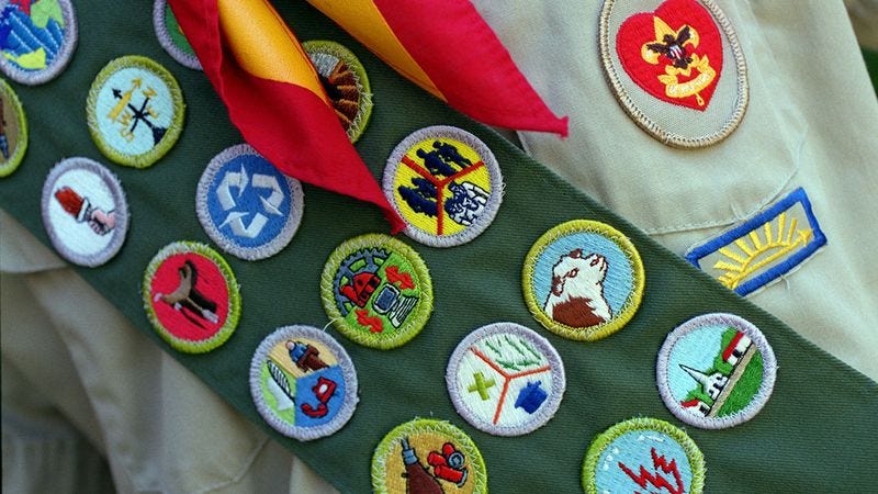Illustration for article titled Can You Match The Scout Badge To The Reason It Was Revoked From Me?