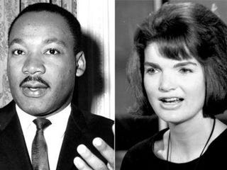 Martin Luther King Jr; Jacqueline Kennedy (William H. Alden; CBS Photo Archive/Getty)