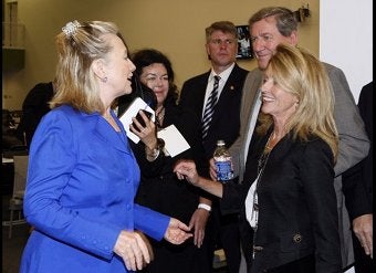 Illustration for article titled Hillary's Butterfly Clip Will Not Bring Relief To Pakistan Or Haiti
