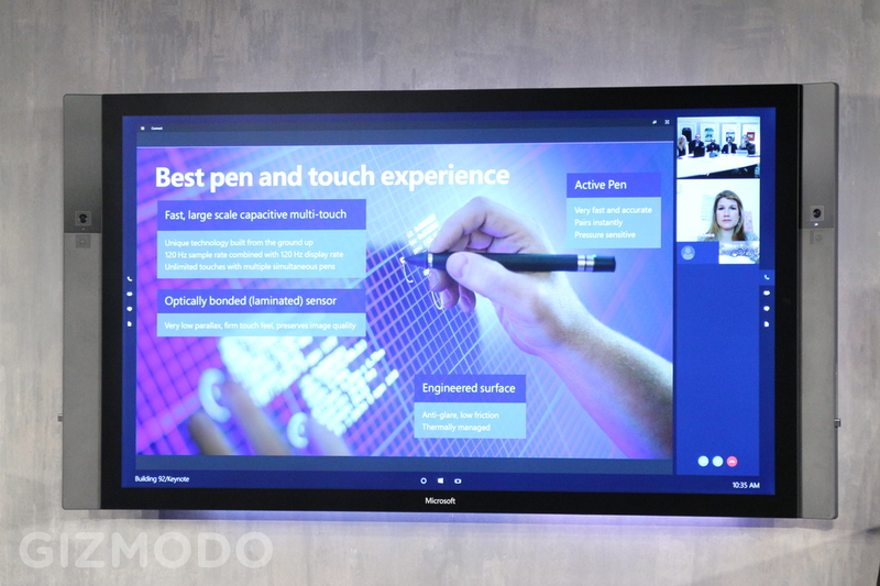 Illustration for article titled Microsoft Surface Hub: una enorme pantalla 4K táctil para colaborar