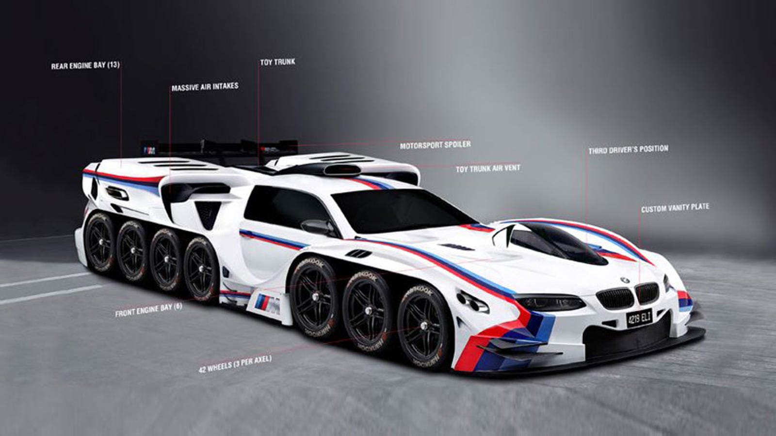 Bmw Designs A 42 Wheel 19 Engine Car To Fulfill One Child S Fantasy