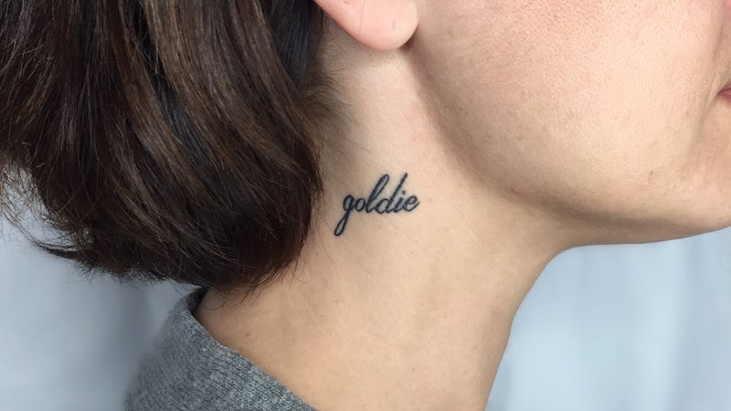 neck tattoos for women name