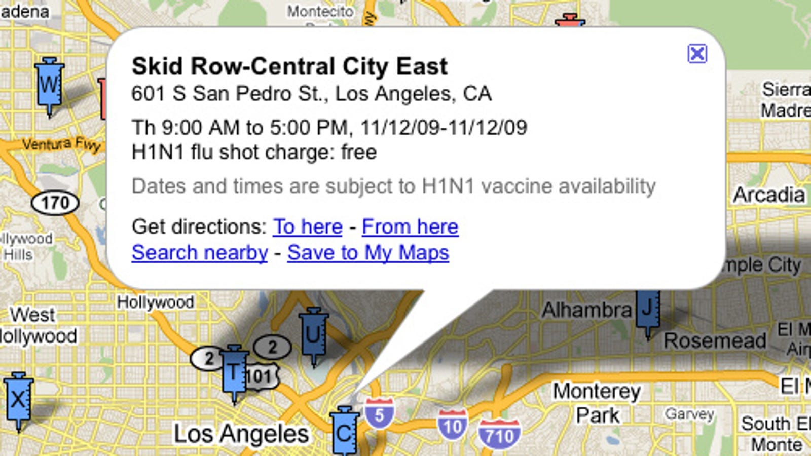 Find Nearby Flu Shots with Google Maps