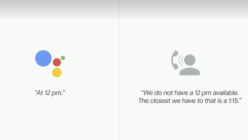 Illustration for article titled Google Swears Its Duplex AI Assistant Will Tell You It's a Bot Calling