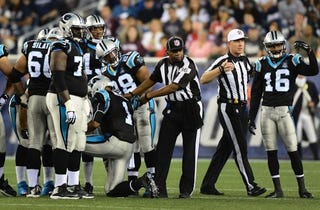 Illustration for article titled Cam Newton Has Fractured Rib, Is Questionable For Week 1