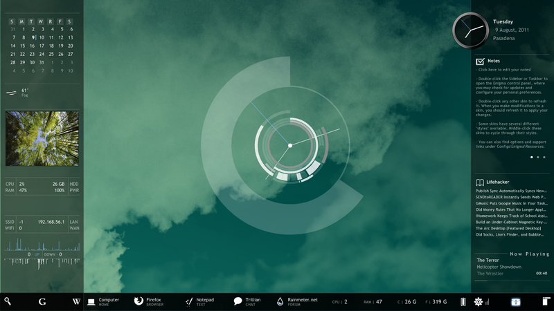 rainmeter system monitoring skins