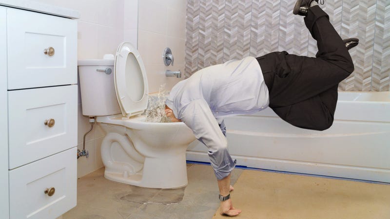 Illustration for article titled David Brooks Decries Incivility Of Modern Plumbing After Tripping On Feet And Falling Headfirst Into Toilet