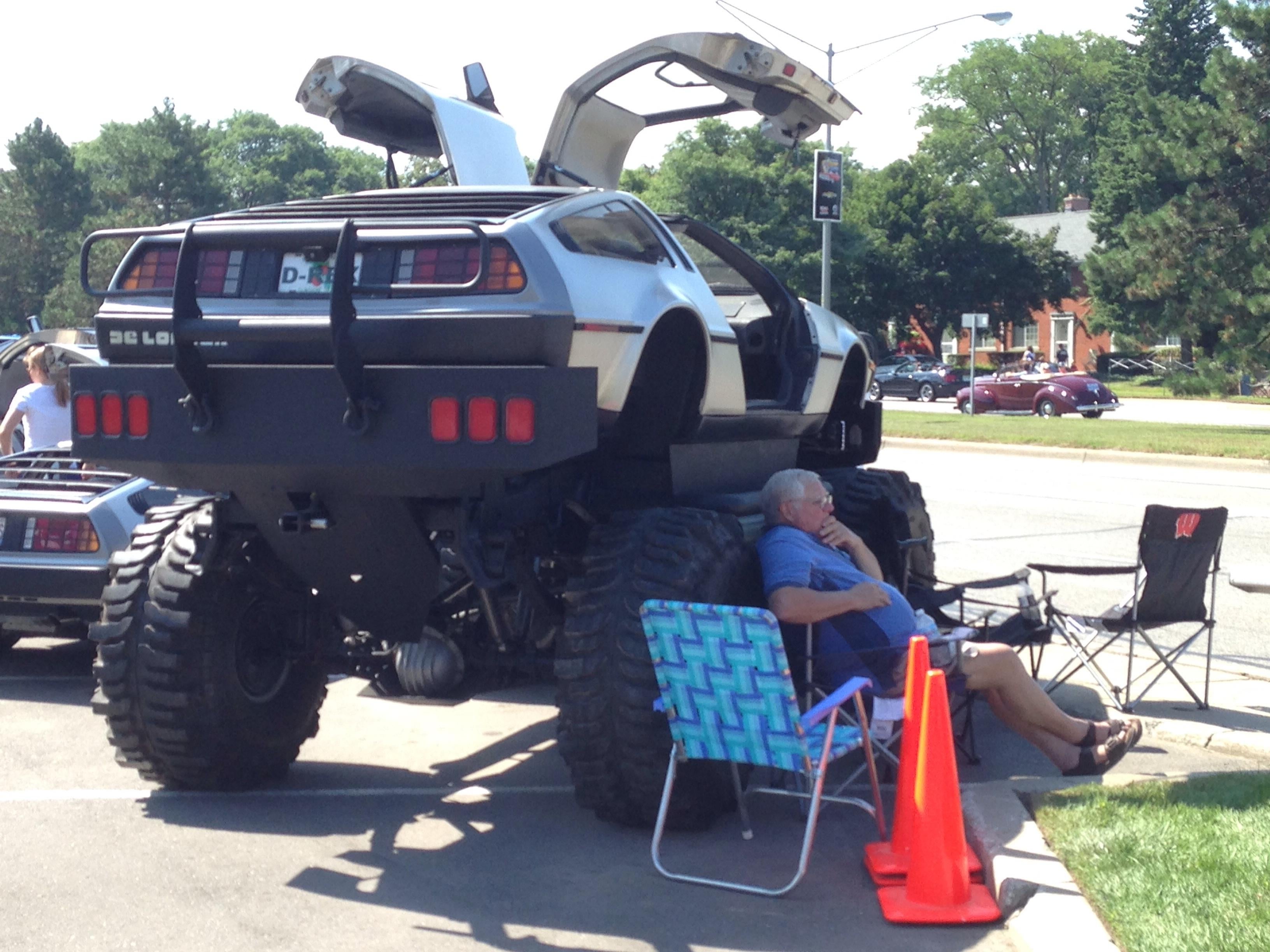 Here's a lifted DeLorean for you