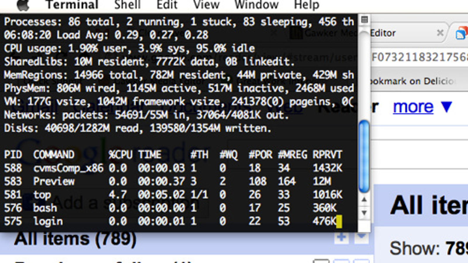 check cpu usage mac terminal