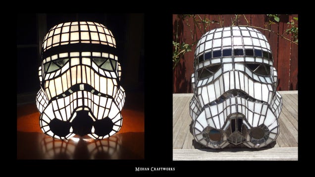 This Stained Glass Stormtrooper Helmet is actually a gorgeous Lamp