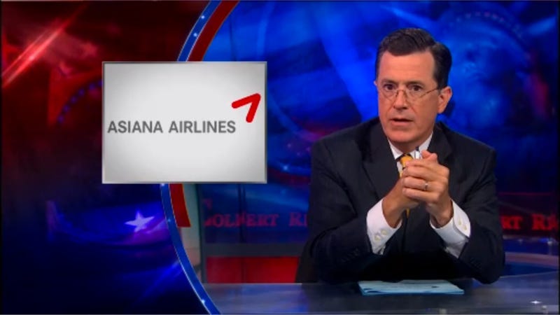 Asiana airline crash colbert report