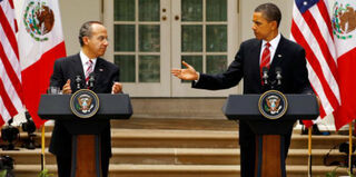 Mexican President Felipe Calderón and President Barack Obama at the White House in May 2010 (Chip Somodevilla/Getty)