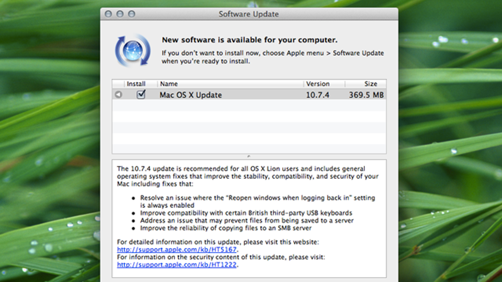 new mac os update 10.7.4